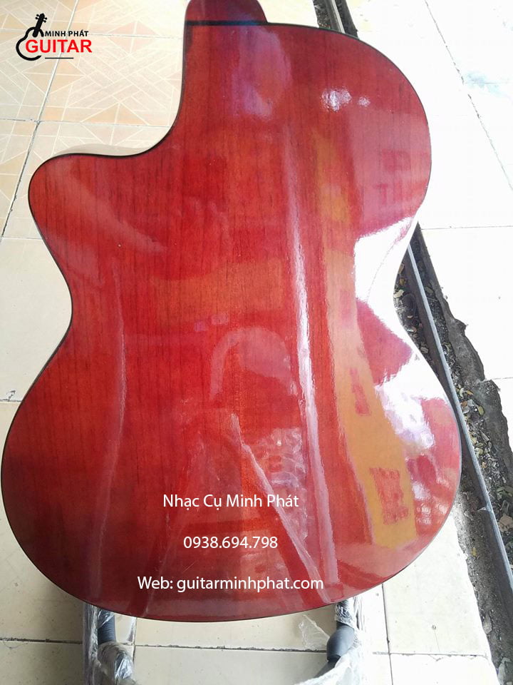 Chi tiết mặt lưng đàn guitar acoustic gỗ hồng đào giá rẻ HD-90