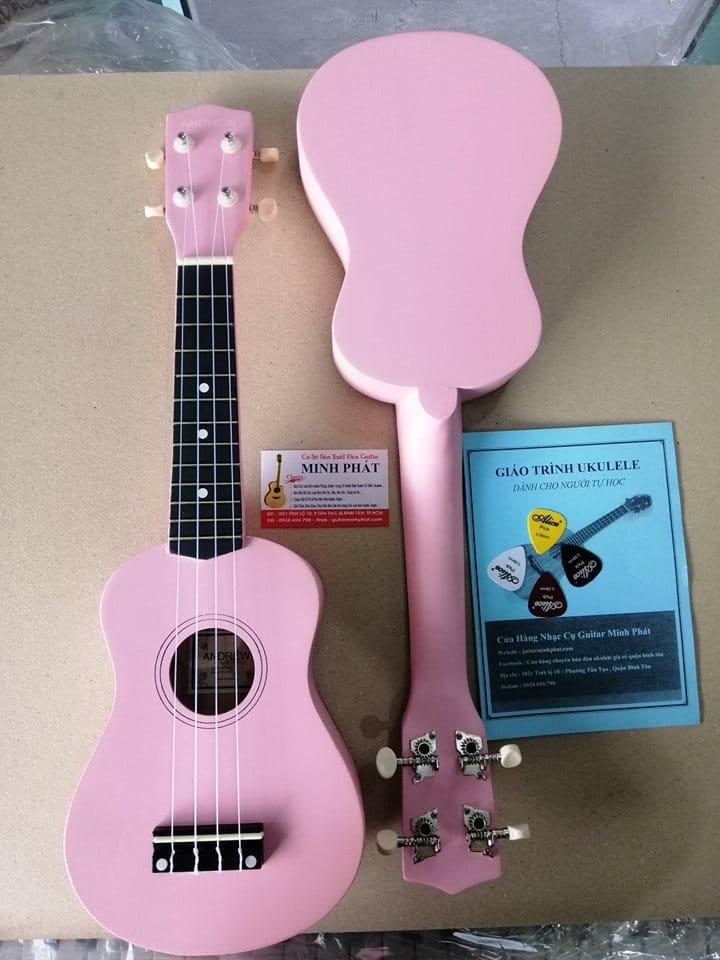 Mua đàn ukulele soprano màu hồng nhạt - hồng phấn tại cửa hàng nhạc cụ minh phát quận bình tân