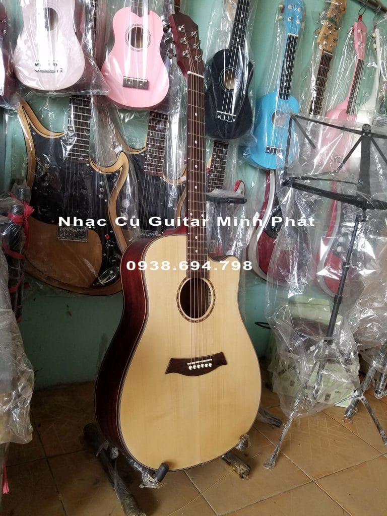 bán đàn guitar giá rẻ ở quận 2 tphcm - nhạc cụ minh phát - đàn guitar acoustic gỗ điệp