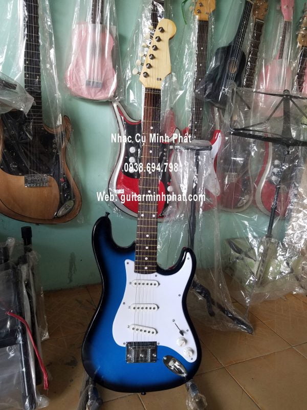 Đàn guitar điện giá rẻ tphcm - mẫu đàn guitar điện xanh viền đen