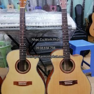 Đàn guitar acoustic gỗ poplar vát hông