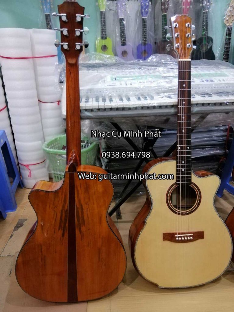 Đàn guitar acoustic gỗ poplar vát hông 