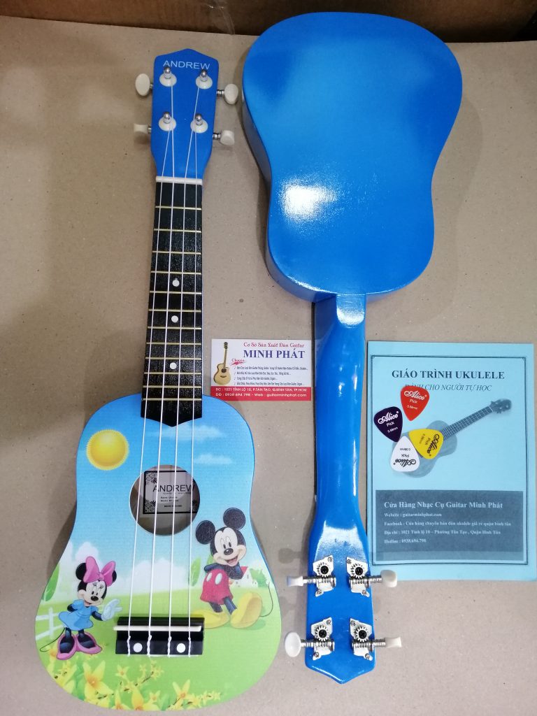 Đàn ukulele chuột mickey - chất liệu gỗ cho âm thanh vang và ấm - tặng kèm full phụ kiện khi mua đàn ukulele tại nhạc cụ minh phát quận bình tân tphcm