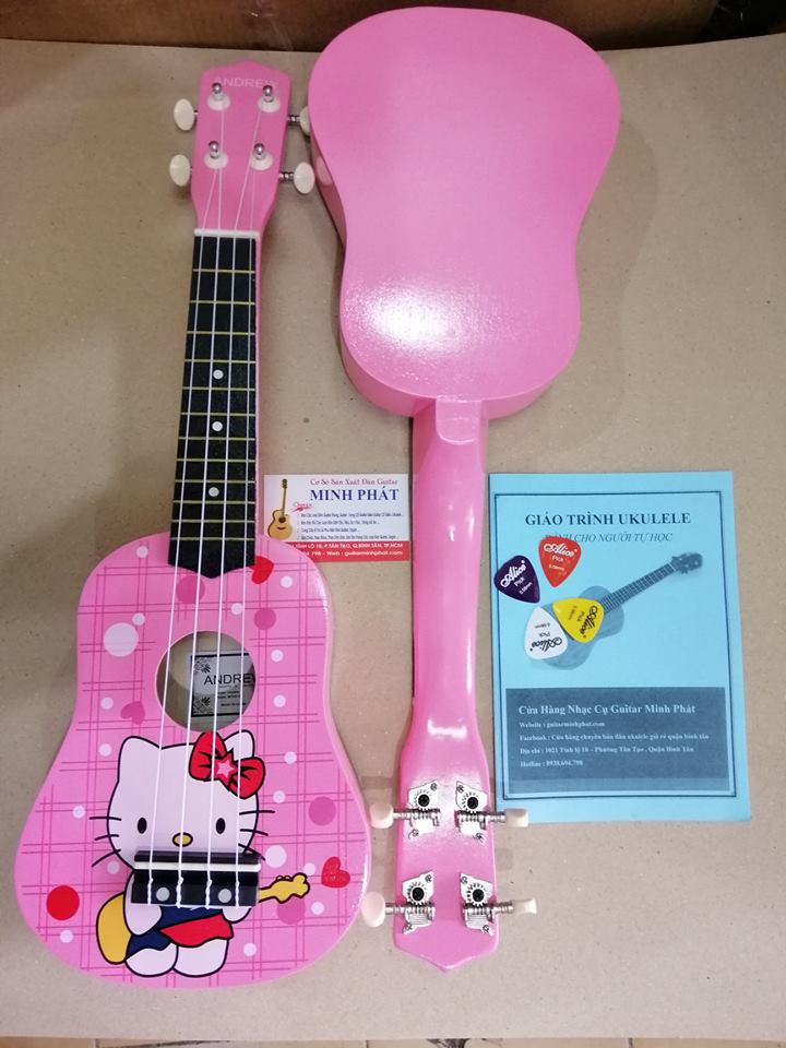 Đàn ukulele soprano đô rê mi màu hồng hello kitty tại nhạc cụ quận bình tân tphcm