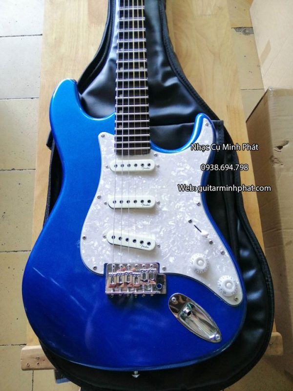Mẫu đàn guitar điện fender phím lõm chơi cổ nhạc tân cổ màu xanh dương giá rẻ chất lượng uy tín tại tphcm