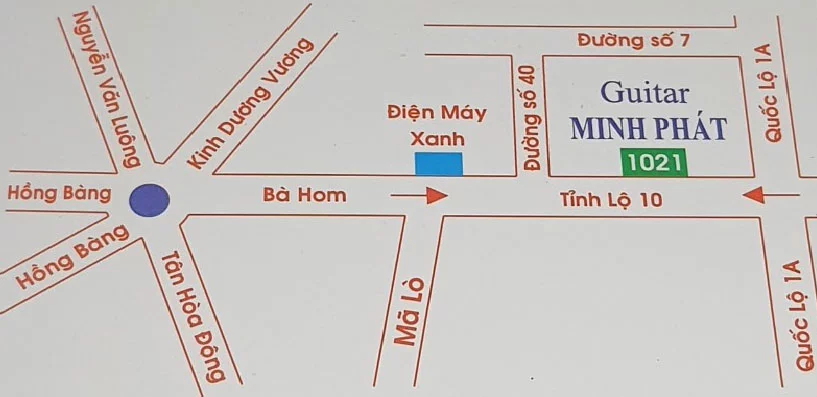 Bản đồ đường đi đến cửa hàng Nhạc Cụ Minh Phát quận Bình Tân TPHCM