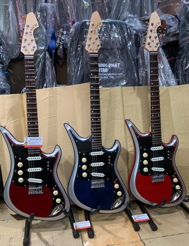 Đàn Guitar Vọng Cổ Điện Phím lõm Teisco Màu MP-T03 16 Cửa hàng bán đầy đủ các dòng đàn guitar phím lõm điện Teisco màu có sẳn octave 2 ( tiếng đôi ) giá rẻ tại Tphcm