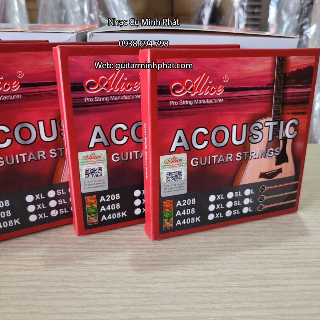 Dây đàn guitar acoustic Alice A408 3 Bộ dây đàn guitar acoustic Alice A408K chính hãng sở hữu bao bì bắt mắt và chất lượng vượt trội trong tầm giá