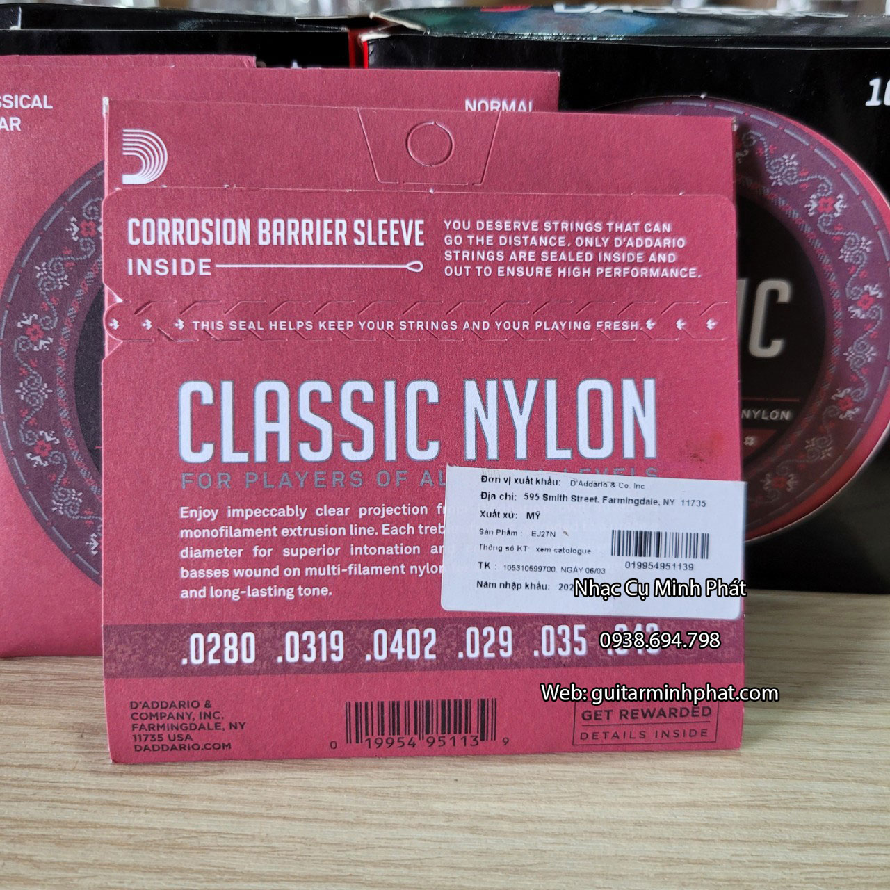 day-dan-guitar-classic-d'addario-ej27n-chinh-hang (1) day dan guitar classic daddario ej27n chinh hang 1