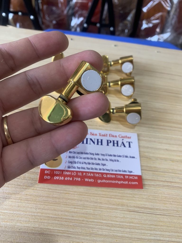 Bộ 6 Khóa Đàn Guitar Acoustic Đúc Màu Vàng Gold Cao Cấp