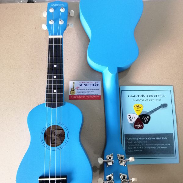 Đàn ukulele soprano màu xanh dương