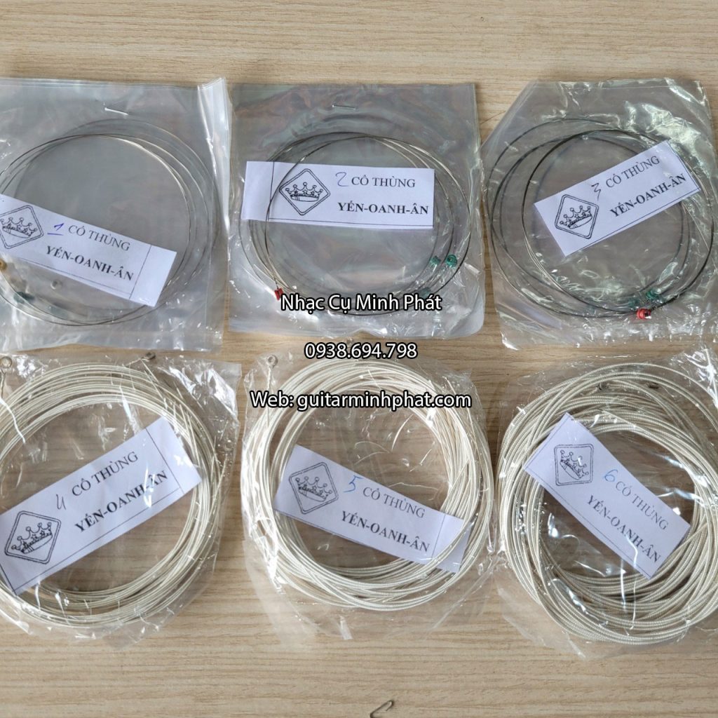 Dây đàn guitar phím lõm 5 Bộ sản phẩm dây đàn guitar thùng phím lõm từ 1 đến 6
