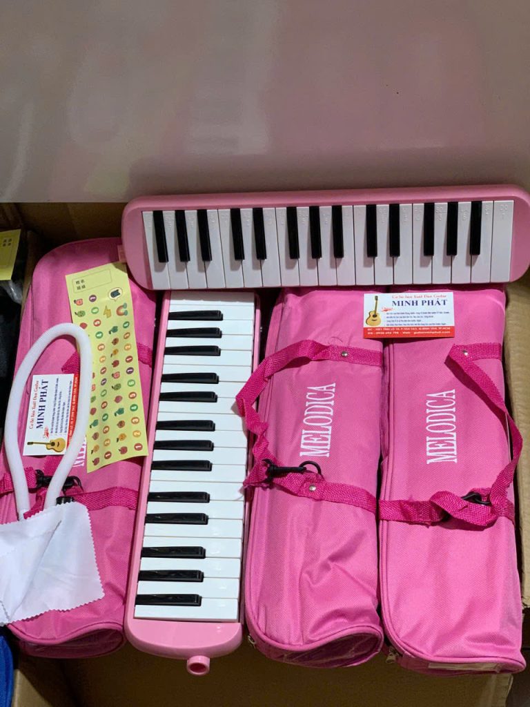 Kèn phím melodica 32 phím màu hồng