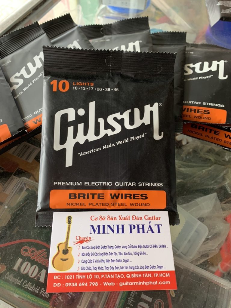 Dây đàn guitar điện Gibson 4 Dây đàn guitar điện Gibson cỡ 10-46 chính là sự lựa chọn đẳng cấp đến từ thương hiệu nhạc cụ huyền thoại thế giới – Gibson (Mỹ).