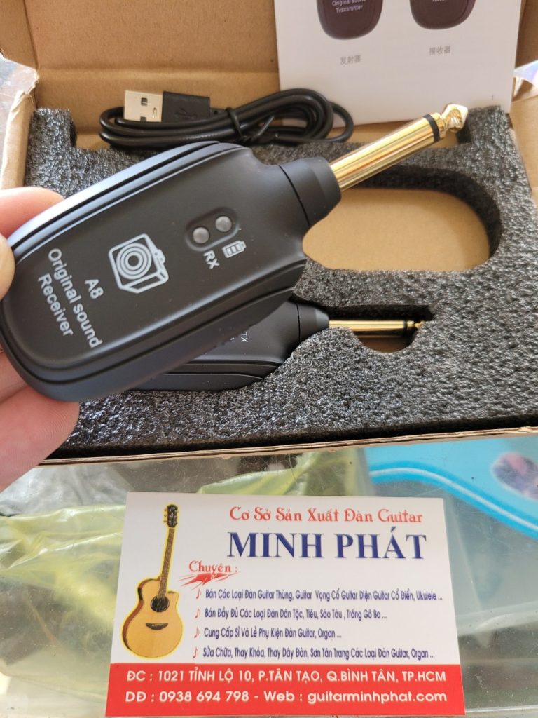 Bộ Thu Phát Tín Hiệu Âm Thanh Không Dây Wireless A8 Cho Guitar, Bass - Hàng Chính Hãng Sóng UHF Khoảng Cách 50M Độ Trễ Thấp 7 Bộ thu phát âm thanh không dây Wireless A8 đang được bán tại Cửa hàng Nhạc Cụ Minh Phát