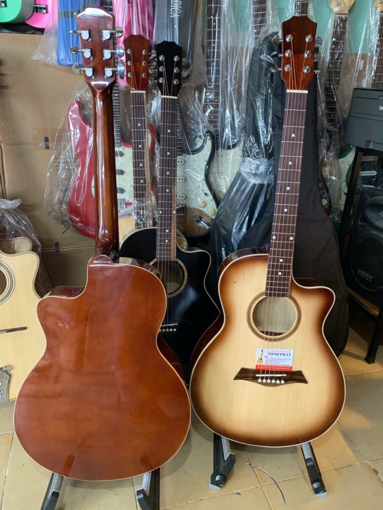 Đàn guitar Acoustic giá rẻ cho ngươi mới học 8 Tích hợp sẵn Ty chỉnh cần đàn 2 chiều chống cong cần
