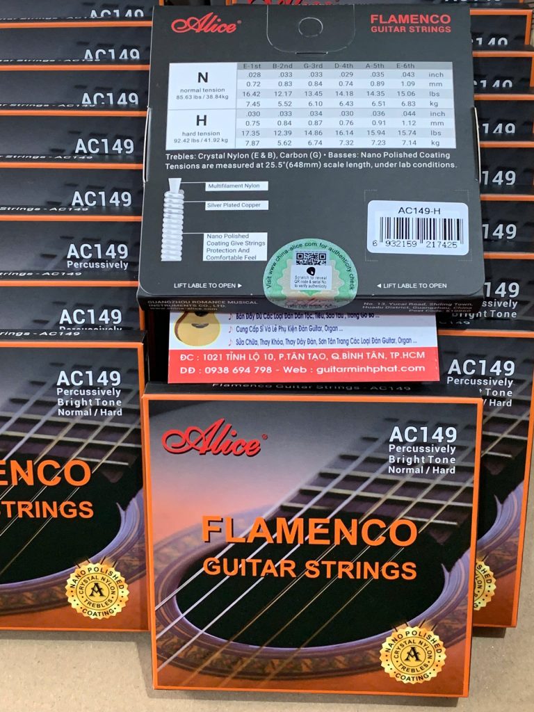 Dây Đàn Guitar Classic Flamenco Alice Chính Hãng AC149 có đầy đủ tem nhãn QR để check