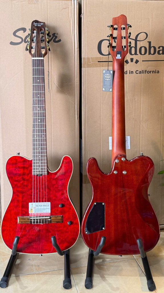 Đàn Guitar Classic Điện Sqoe SEGD900 8 Đàn Guitar Classic Sqoe thùng mỏng Silent Guitar