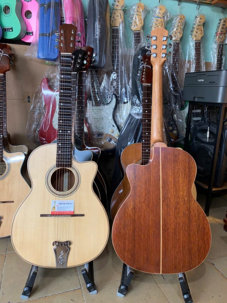 Đàn guitar phím lõm gỗ Hồng Đào kỹ 6 Đàn guitar phím lõm, gỗ hồng đào dòng trung kỹ